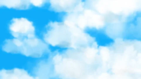 White clouds streaming vertically across the blue sky (loop) Stock Footage 332964828