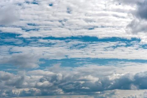 White clouds on summer blue sky landscape Stock Photos