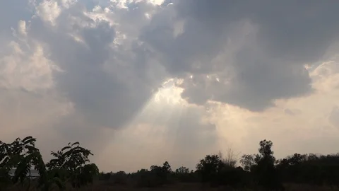 White clouds with the sun shining out Stock Footage 107259650