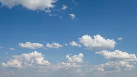 White clouds In sunny sky 4K timelapse Stock Footage 97846686