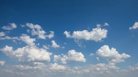 White clouds In sunny sky 4K timelapse Stock Footage 97846840