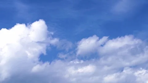 White clouds swirling in the blue sky Stock Footage 133586032