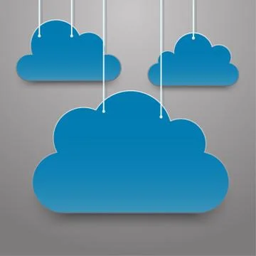 White clouds on a thread on background. Stock Illustration