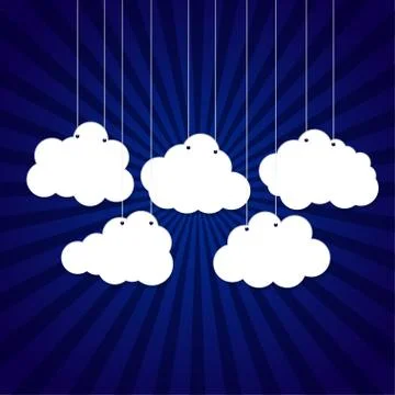 White clouds on a thread on background. Stock Illustration