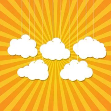 White clouds on a thread on background. Stock Illustration