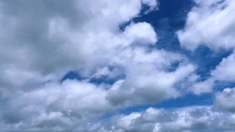 White Clouds Time Lapse Moving Across Clear Blue Sky Видео 315386982
