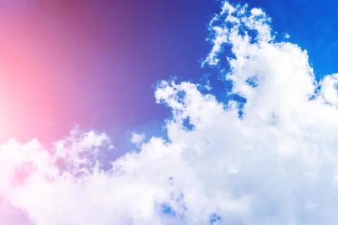 White clouds in turquoise sky background Stock Photos