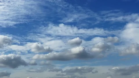 White clouds were drifting slowly in the sky Stock Footage 142840473