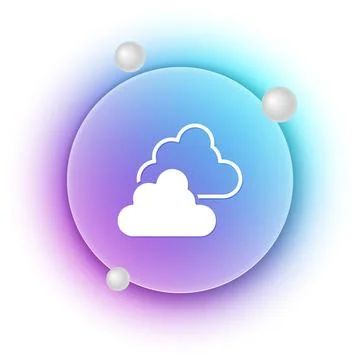 White Cloudy weather icon isolated on white background. Blue and purple gra.. 스톡 일러스트