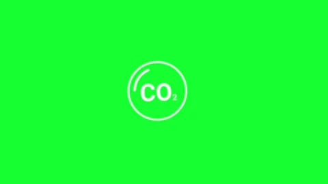 White CO2 carbon dioxide outline icon animation loop on green screen. Minim.. Stock Footage 341308941