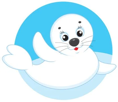 White-coat seal Stock Illustration