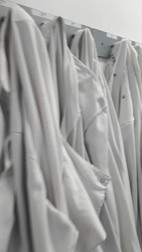 White coats hanged Stock Footage 164317156