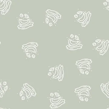 White coconut coco line seamless pattern Stock Illustration