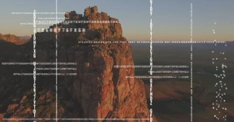 White code against cliff 写真素材