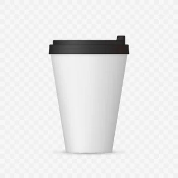White Coffee Cap mock up. Empty mug template with space for logo or text. Vec Stock Illustration