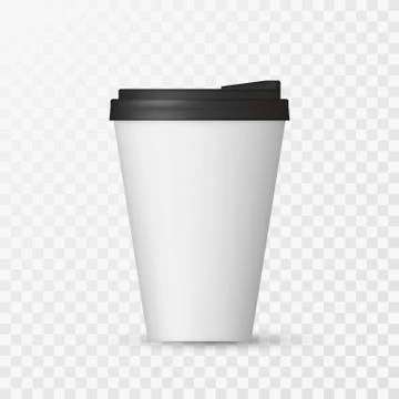 White Coffee Cap mock up. Empty mug template with space for logo or text. Vec Stock Illustration