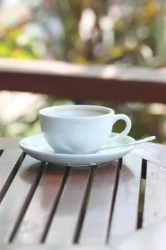 White coffee cup. Stock Photos