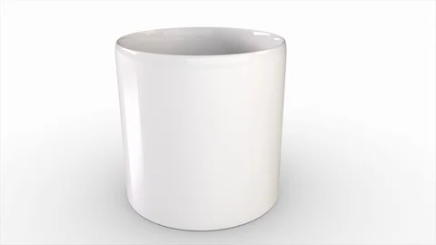 White coffee cup on a white background Stock Footage 123472138