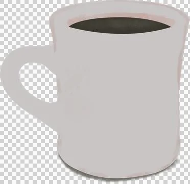 White Coffee Mug with Black Coffee Illustration Isolated Stock Illustration