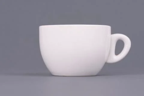 White coffee or tea cup on grey background. Design template for Mock Up Stock Photos