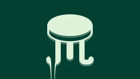 White Coffee table icon isolated on green background. Street cafe. 4K Video Stock Footage 235984419