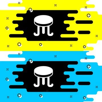 White Coffee table icon isolated on black background. Street cafe.  Vector Stock Illustration