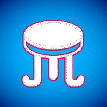 White Coffee table icon isolated on blue background. Street cafe. Vector Illustrazione stock