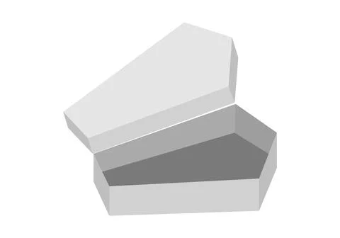 White coffin design Stock Illustration