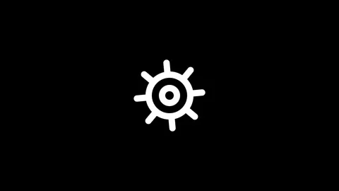 White Cog Wheel Icon on Black Background Stock Footage 346323233