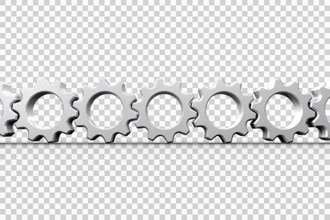 White cogs and wheels connecting Stock Illustration