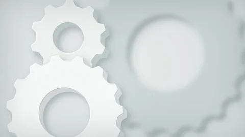 White cogs meshing seamless loop motion background Stock Footage 345657748