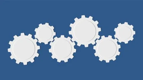 White cogwheel The concept of coordination of mechanical processes.Vector Ima 스톡 일러스트