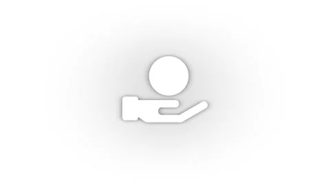 White coin in hand icon with shadow isolated on white background. Stock Footage 202219255