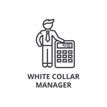 White collar thin line icon, sign, symbol, illustation, linear concept, vector Stock Illustration