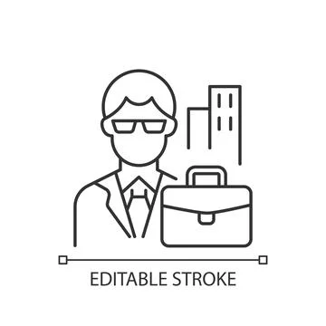 White collar worker linear icon Stock Illustration