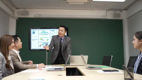 White collar worker working and meeting at office. Stock Footage 243693721