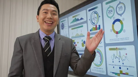 White collar worker working and meeting at office. Stock Footage 243693732