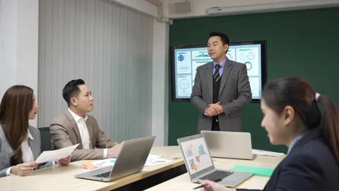 White collar worker working and meeting at office. 스톡 동영상 243693736