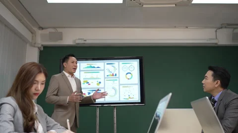 White collar worker working and meeting at office. Stockbeeldmateriaal 243693930