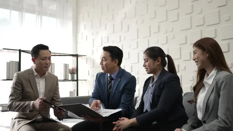 White collar worker working and meeting at office. Stock Footage 243694140