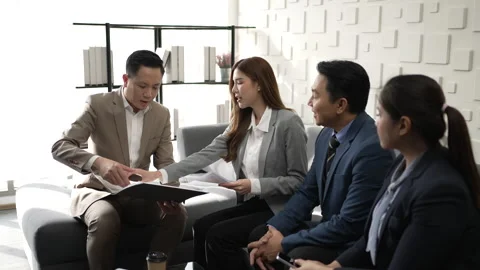 White collar worker working and meeting at office. Stock Footage 243694160