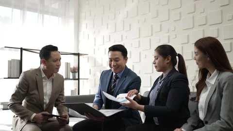 White collar worker working and meeting at office. 스톡 동영상 243694192