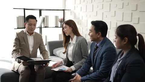 White collar worker working and meeting at office. Stock Footage 243694199
