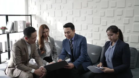 White collar worker working and meeting at office. Stock Footage 243694251