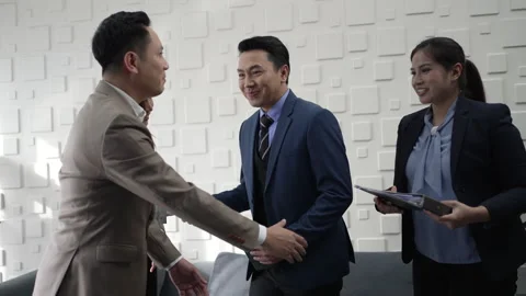 White collar worker working and meeting at office. Stock Footage 243694283