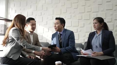 White collar worker working and meeting at office. Stock Footage 243694410