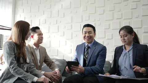 White collar worker working and meeting at office. Stock Footage 243694433