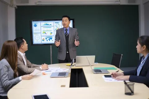 White collar worker working and meeting at office. Stock Photos