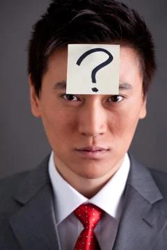 White-collar workers Indoor Doubt Asia Adult male Alone Close-up Shed shot Stock Photos