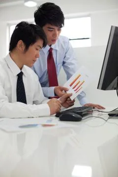 White-collar workers Work The Blue Man of the Year Business scene Chart Stock Photos